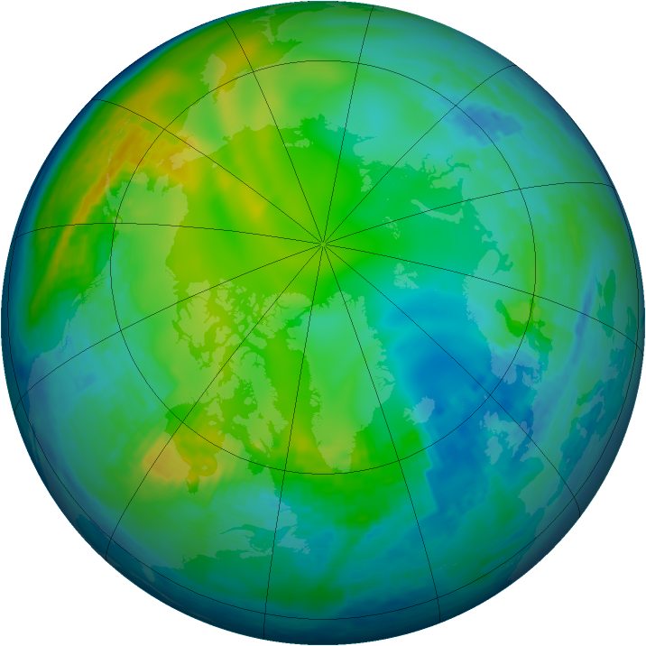 Arctic ozone map for 19 November 2001
